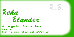 reka blander business card
